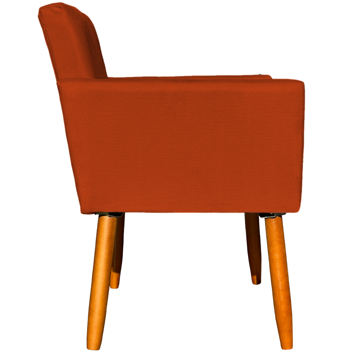 Kit 2 Poltronas Decorativas Para Sala, Manicure, Quarto Nina Suede Terracota Pé Castanho - Clique E Decore