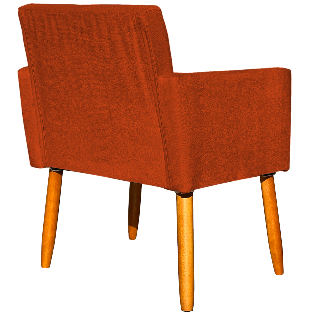 Kit 2 Poltronas Decorativas Para Sala, Manicure, Quarto Nina Suede Terracota Pé Castanho - Clique E Decore