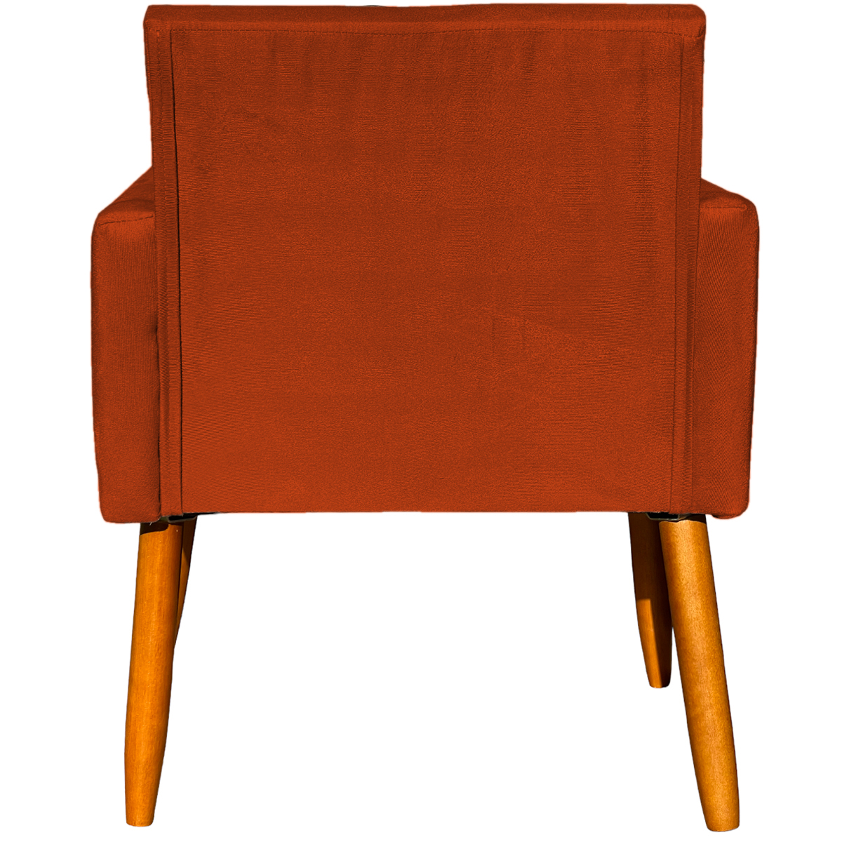 Kit 2 Poltronas Decorativas Para Sala, Manicure, Quarto Nina Suede Terracota Pé Castanho - Clique E Decore