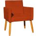 Kit 2 Poltronas Decorativas Para Sala, Manicure, Quarto Nina Suede Terracota Pé Castanho - Clique E Decore