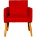 Kit 2 Poltronas Decorativas Para Sala, Manicure, Quarto Nina Suede Vermelho Pé Castanho - Clique E Decore