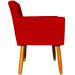 Kit 2 Poltronas Decorativas Para Sala, Manicure, Quarto Nina Suede Vermelho Pé Castanho - Clique E Decore
