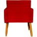 Kit 2 Poltronas Decorativas Para Sala, Manicure, Quarto Nina Suede Vermelho Pé Castanho - Clique E Decore
