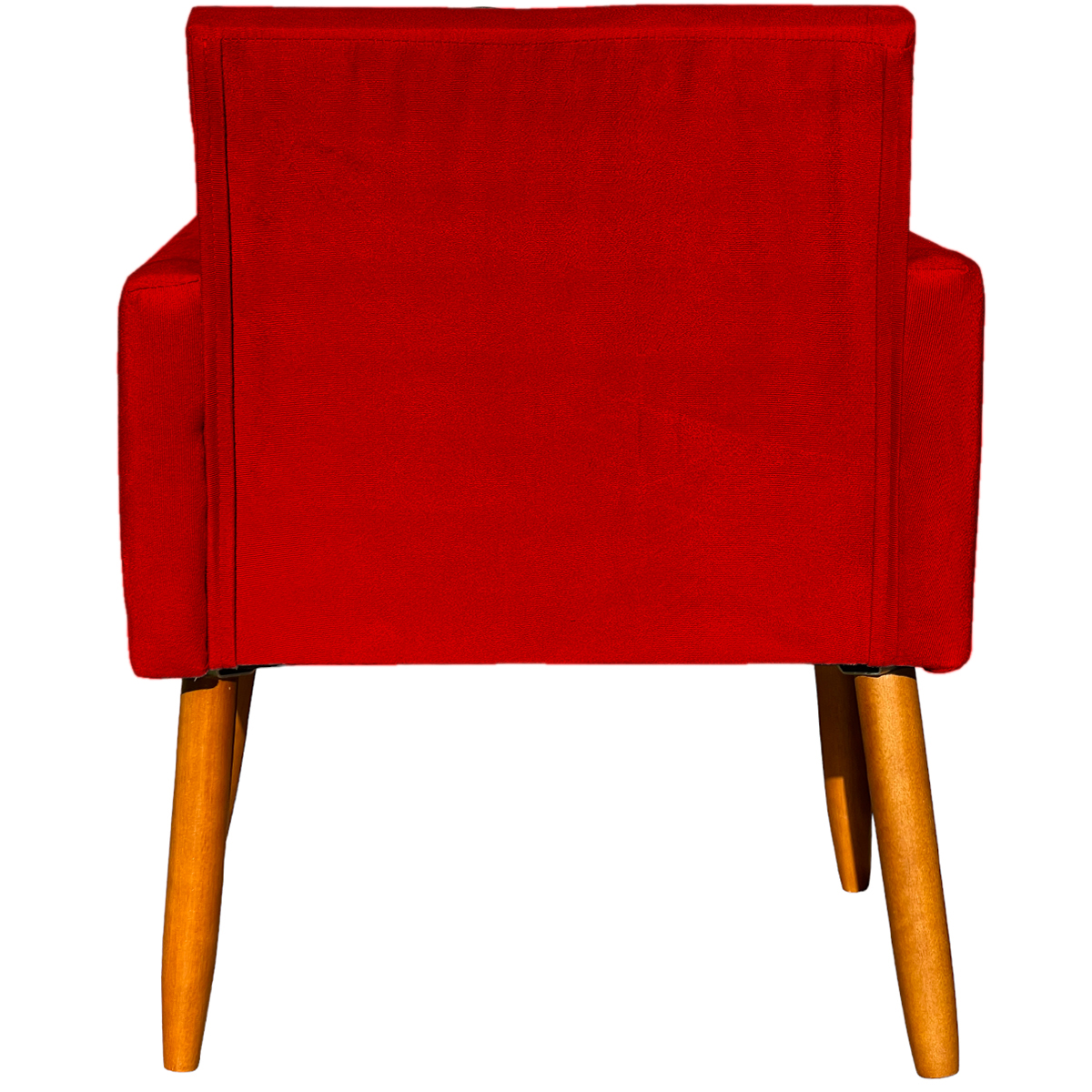 Kit 2 Poltronas Decorativas Para Sala, Manicure, Quarto Nina Suede Vermelho Pé Castanho - Clique E Decore
