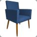 Kit 2 Poltronas Decorativas Para Sala, Quarto, Escritório Isa Suede Azul Marinho Pé Castanho - Clique E Decore