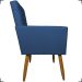 Kit 2 Poltronas Decorativas Para Sala, Quarto, Escritório Isa Suede Azul Marinho Pé Castanho - Clique E Decore