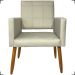 Kit 2 Poltronas Decorativas Para Sala, Quarto, Escritório Isa Suede Bege Pé Castanho - Clique E Decore