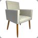 Kit 2 Poltronas Decorativas Para Sala, Quarto, Escritório Isa Suede Bege Pé Castanho - Clique E Decore