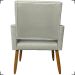 Kit 2 Poltronas Decorativas Para Sala, Quarto, Escritório Isa Suede Bege Pé Castanho - Clique E Decore