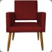 Kit 2 Poltronas Decorativas Para Sala, Quarto, Escritório Isa Suede Bordô Pé Castanho - Clique E Decore