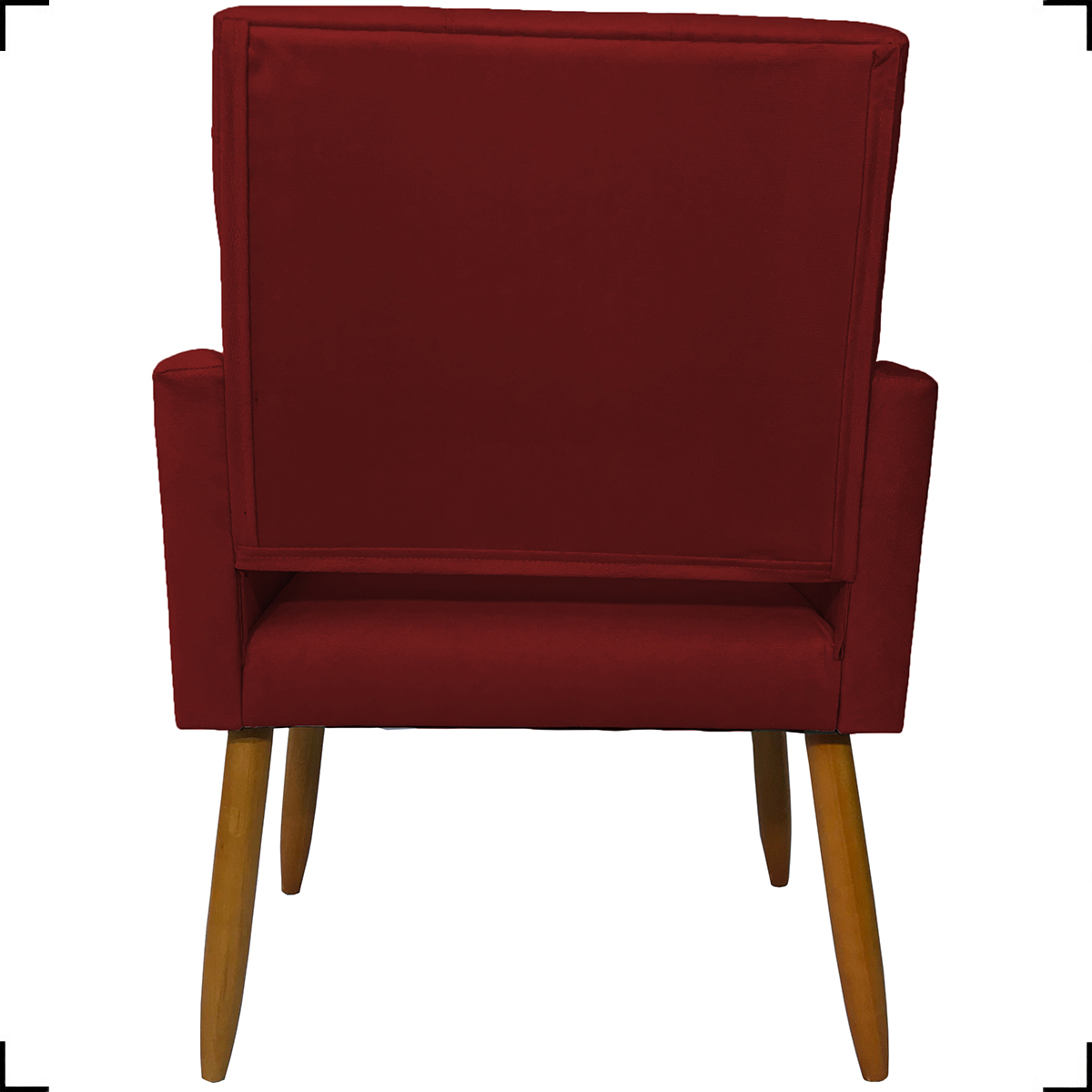 Kit 2 Poltronas Decorativas Para Sala, Quarto, Escritório Isa Suede Bordô Pé Castanho - Clique E Decore