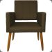 Kit 2 Poltronas Decorativas Para Sala, Quarto, Escritório Isa Suede Marrom Pé Castanho - Clique E Decore
