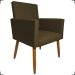 Kit 2 Poltronas Decorativas Para Sala, Quarto, Escritório Isa Suede Marrom Pé Castanho - Clique E Decore