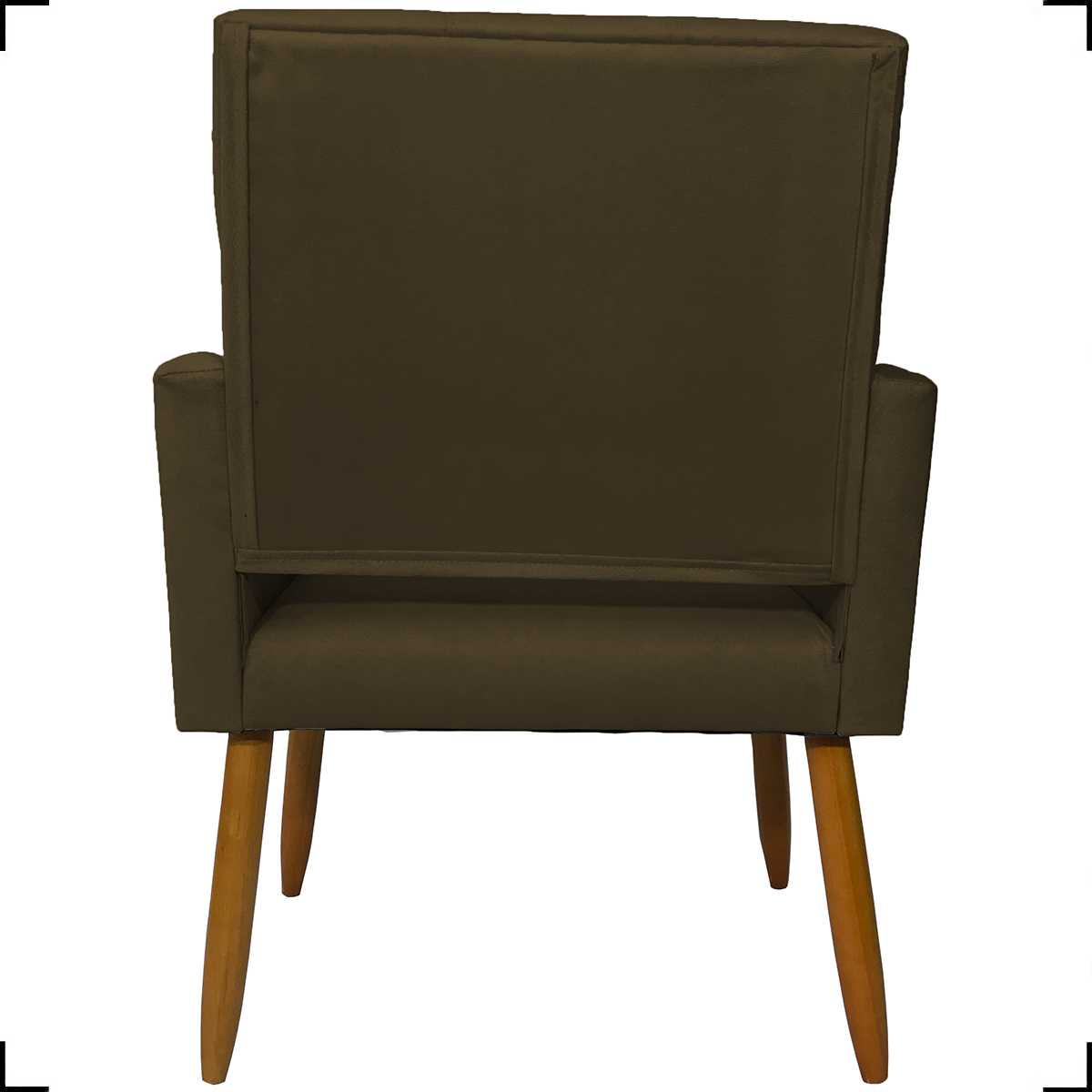 Kit 2 Poltronas Decorativas Para Sala, Quarto, Escritório Isa Suede Marrom Pé Castanho - Clique E Decore