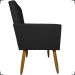 Kit 2 Poltronas Decorativas Para Sala, Quarto, Escritório Isa Suede Preto Pé Castanho - Clique E Decore