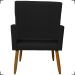 Kit 2 Poltronas Decorativas Para Sala, Quarto, Escritório Isa Suede Preto Pé Castanho - Clique E Decore