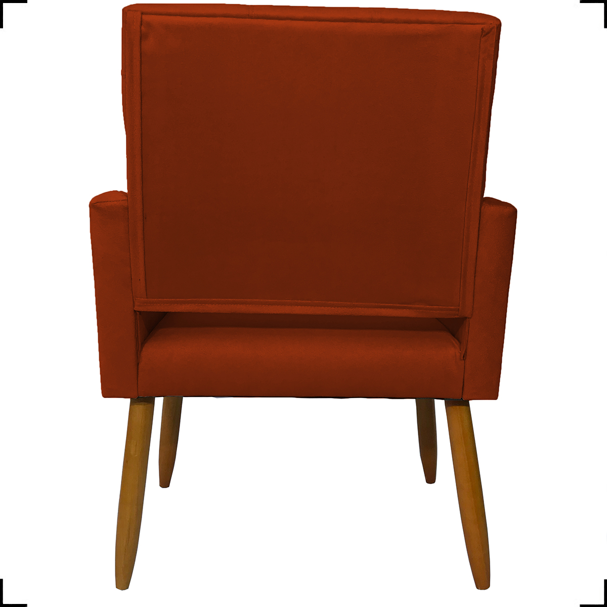 Kit 2 Poltronas Decorativas Para Sala, Quarto, Escritório Isa Suede Terracota Pé Castanho - Clique E Decore