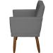 Kit 2 Poltronas Decorativas Reforçadas Beatriz Com Base Suede Cinza Pé Castanho - Clique E Decore