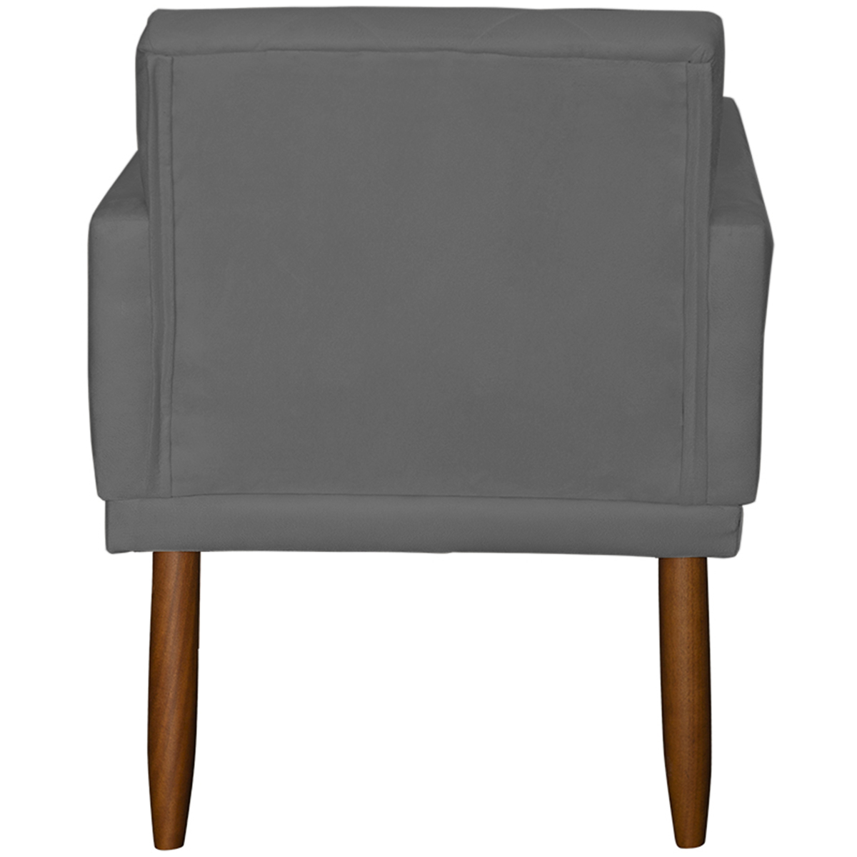 Kit 2 Poltronas Decorativas Reforçadas Beatriz Com Base Suede Cinza Pé Castanho - Clique E Decore