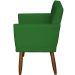 Kit 2 Poltronas Decorativas Reforçadas Beatriz Com Base Suede Verde Pé Castanho - Clique E Decore