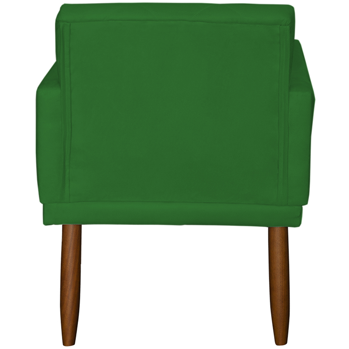Kit 2 Poltronas Decorativas Reforçadas Beatriz Com Base Suede Verde Pé Castanho - Clique E Decore