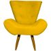 Kit 2 Poltronas Decorativas Reforçadas Para Sala Emilia Suede Amarelo Pé Castanho - Clique E Decore