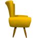 Kit 2 Poltronas Decorativas Reforçadas Para Sala Emilia Suede Amarelo Pé Castanho - Clique E Decore