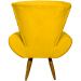Kit 2 Poltronas Decorativas Reforçadas Para Sala Emilia Suede Amarelo Pé Castanho - Clique E Decore