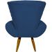 Kit 2 Poltronas Decorativas Reforçadas Para Sala Emilia Suede Azul Marinho Pé Castanho - Clique E Decore