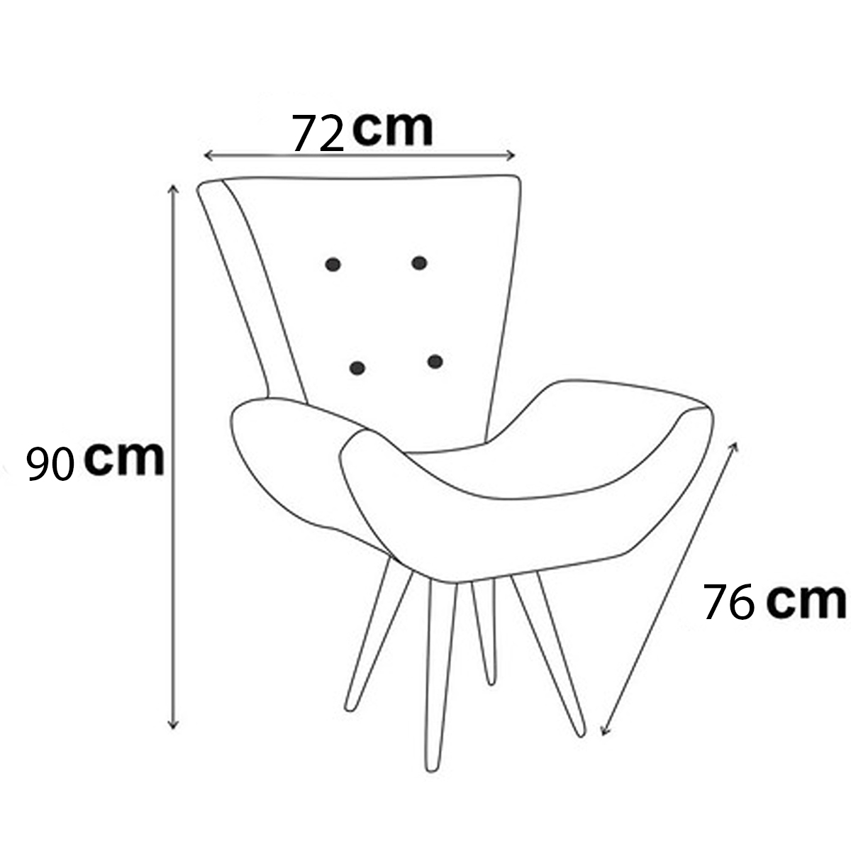 Kit 2 Poltronas Decorativas Reforçadas Para Sala Emilia Suede Bege Pé Castanho - Clique E Decore