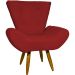 Kit 2 Poltronas Decorativas Reforçadas Para Sala Emilia Suede Bordô Pé Castanho - Clique E Decore