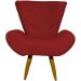 Kit 2 Poltronas Decorativas Reforçadas Para Sala Emilia Suede Bordô Pé Castanho - Clique E Decore