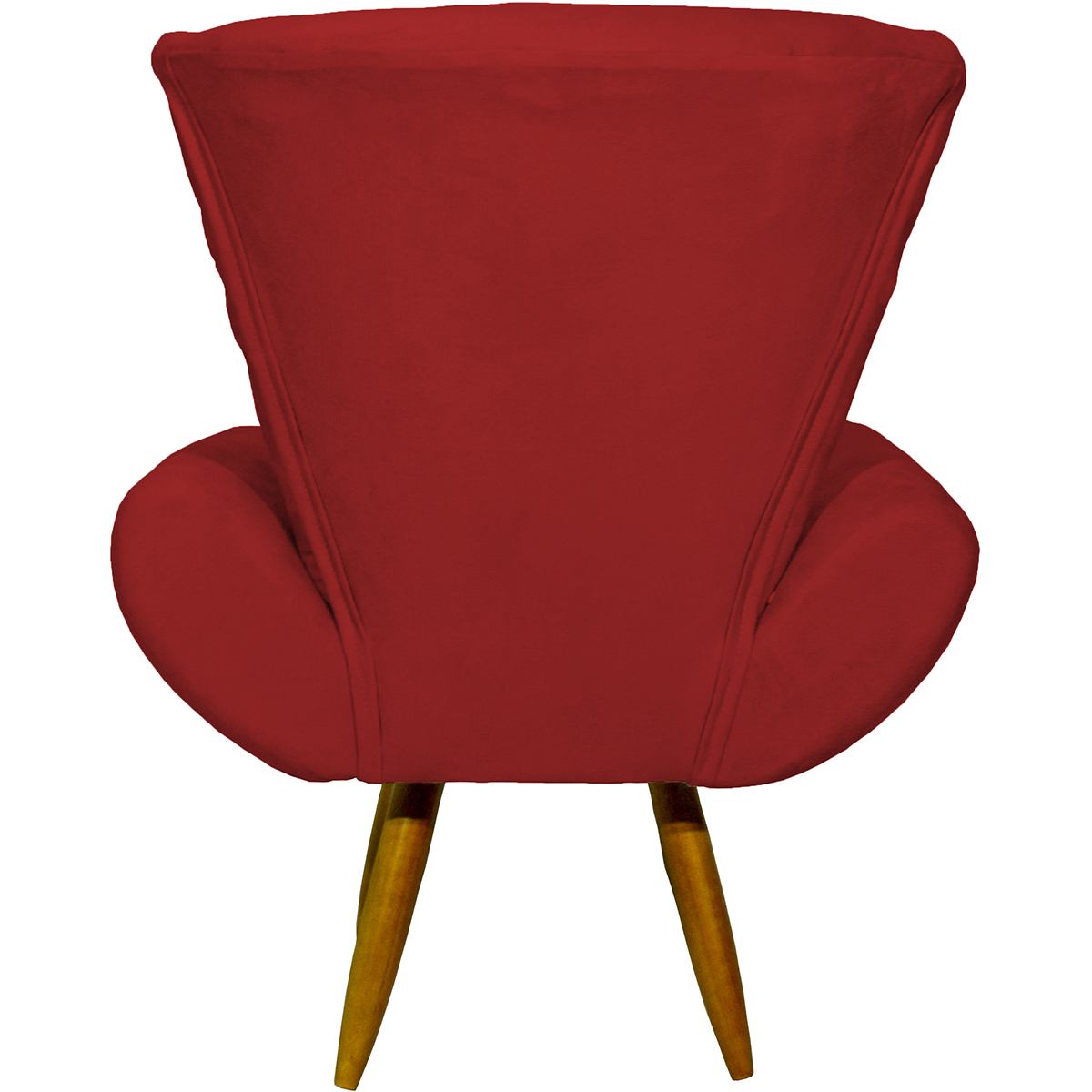 Kit 2 Poltronas Decorativas Reforçadas Para Sala Emilia Suede Bordô Pé Castanho - Clique E Decore