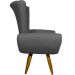 Kit 2 Poltronas Decorativas Reforçadas Para Sala Emilia Suede Cinza Pé Castanho - Clique E Decore