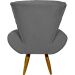 Kit 2 Poltronas Decorativas Reforçadas Para Sala Emilia Suede Cinza Pé Castanho - Clique E Decore