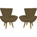 Kit 2 Poltronas Decorativas Reforçadas Para Sala Emilia Suede Marrom Pé Castanho - Clique E Decore