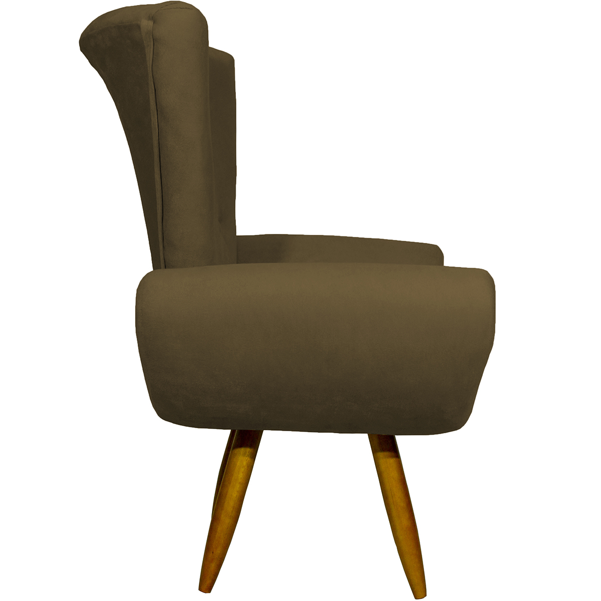 Kit 2 Poltronas Decorativas Reforçadas Para Sala Emilia Suede Marrom Pé Castanho - Clique E Decore