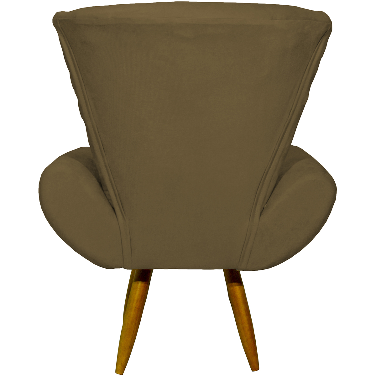 Kit 2 Poltronas Decorativas Reforçadas Para Sala Emilia Suede Marrom Pé Castanho - Clique E Decore