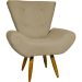 Kit 2 Poltronas Decorativas Reforçadas Para Sala Emilia Suede Nude Pé Castanho - Clique E Decore