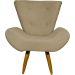 Kit 2 Poltronas Decorativas Reforçadas Para Sala Emilia Suede Nude Pé Castanho - Clique E Decore