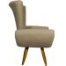 Kit 2 Poltronas Decorativas Reforçadas Para Sala Emilia Suede Nude Pé Castanho - Clique E Decore