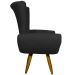 Kit 2 Poltronas Decorativas Reforçadas Para Sala Emilia Suede Preto Pé Castanho - Clique E Decore