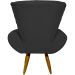 Kit 2 Poltronas Decorativas Reforçadas Para Sala Emilia Suede Preto Pé Castanho - Clique E Decore
