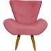 Kit 2 Poltronas Decorativas Reforçadas Para Sala Emilia Suede Rosê Pé Castanho - Clique E Decore