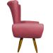 Kit 2 Poltronas Decorativas Reforçadas Para Sala Emilia Suede Rosê Pé Castanho - Clique E Decore