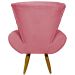 Kit 2 Poltronas Decorativas Reforçadas Para Sala Emilia Suede Rosê Pé Castanho - Clique E Decore
