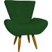 Kit 2 Poltronas Decorativas Reforçadas Para Sala Emilia Suede Verde Pé Castanho - Clique E Decore