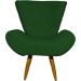 Kit 2 Poltronas Decorativas Reforçadas Para Sala Emilia Suede Verde Pé Castanho - Clique E Decore