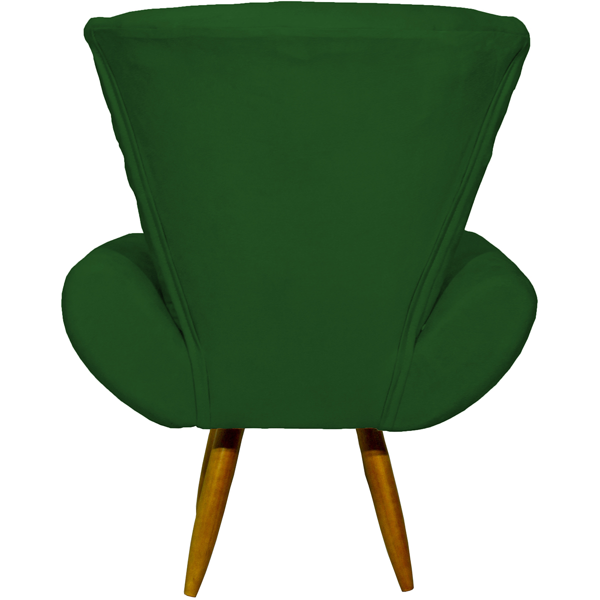 Kit 2 Poltronas Decorativas Reforçadas Para Sala Emilia Suede Verde Pé Castanho - Clique E Decore