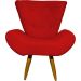 Kit 2 Poltronas Decorativas Reforçadas Para Sala Emilia Suede Vermelho Pé Castanho - Clique E Decore
